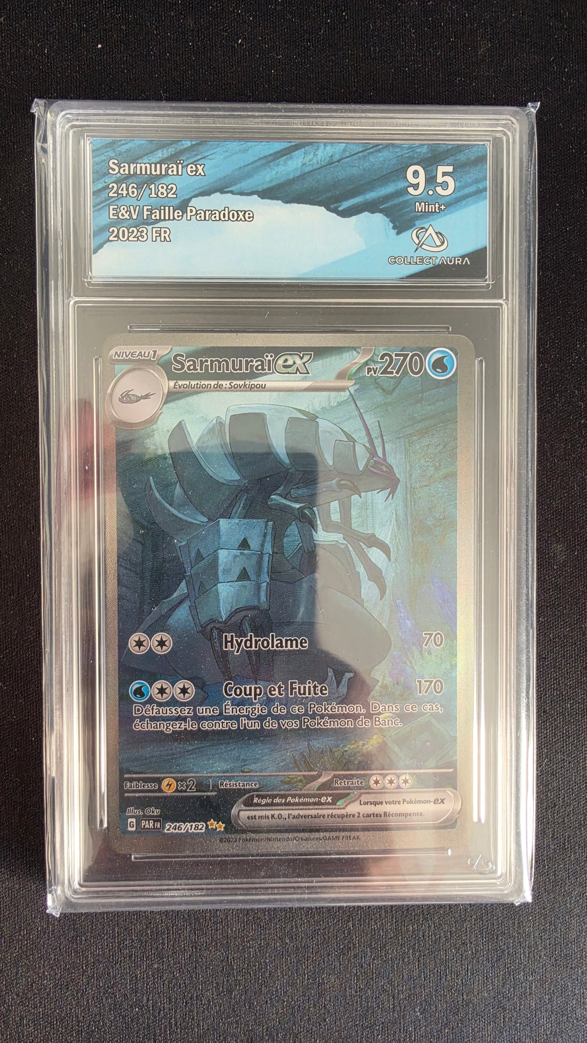 Carte Pokémon Gradée Collect Aura Sarmuraï ex 9.5 246/182 - face