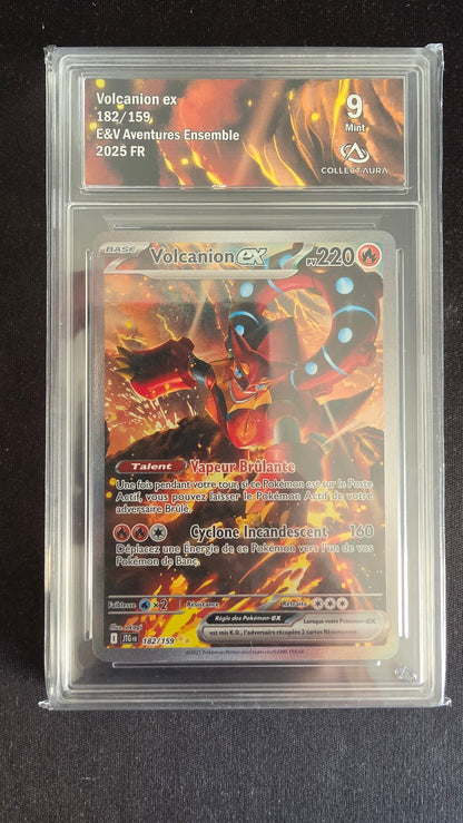 Carte Pokémon Gradée Collect Aura Volcanion ex 9 182/159 - face