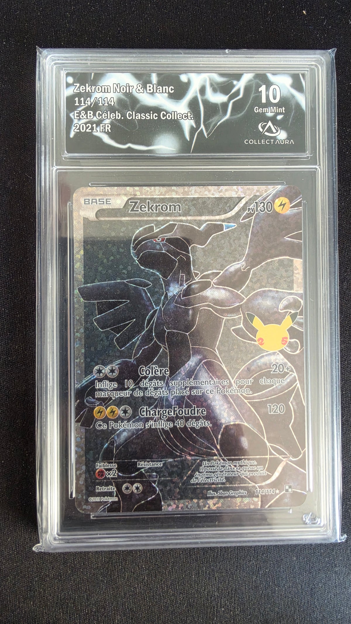 Carte Pokémon Gradée Collect Aura Zekrom 10 114/144 - face