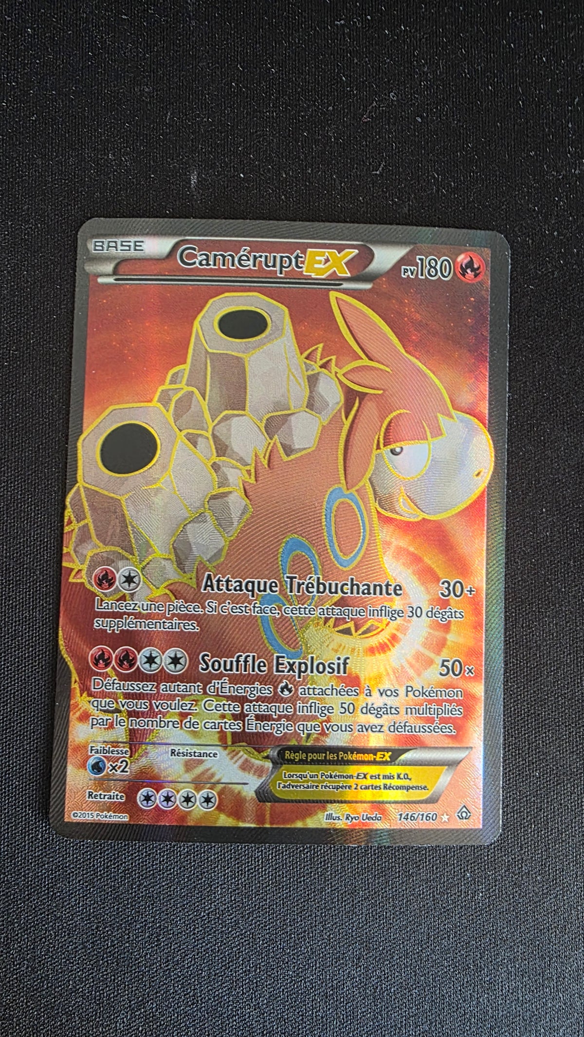 Carte Pokémon Camerupt EX 146/160 - face
