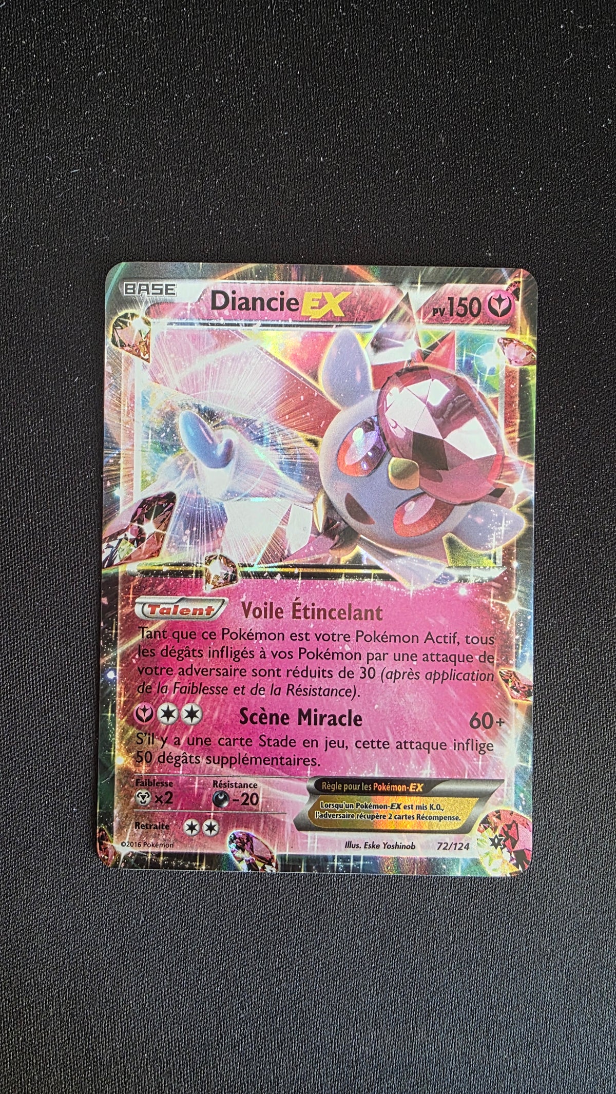 Carte Pokémon Diancie EX 72/124 - face
