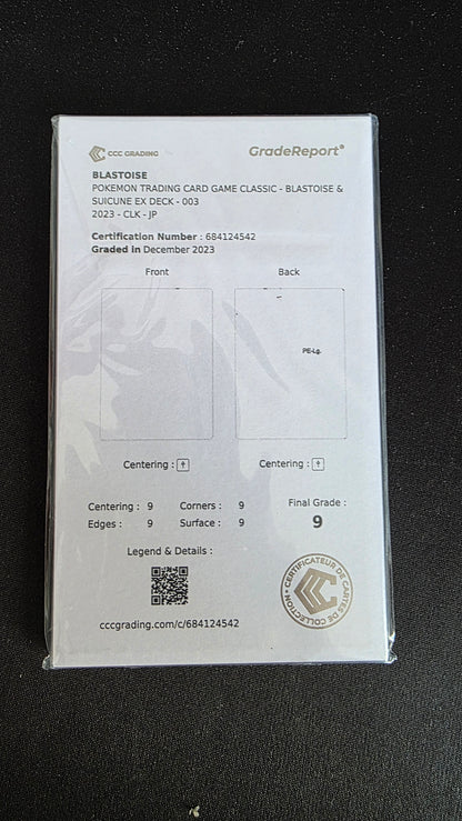 Carte Pokémon Gradée CCC Tortank 9 003/032 CLK - arrière