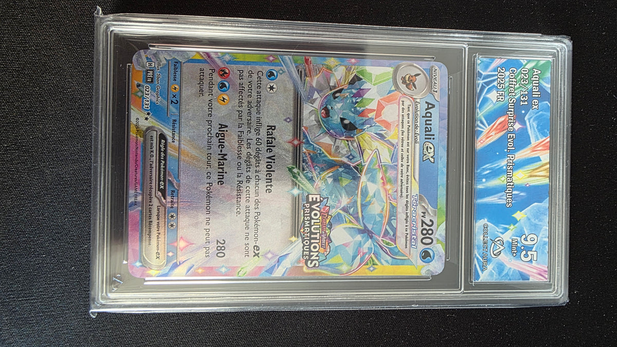 Carte Pokémon Gradée Collect Aura Aquali EX 9.5 023/131 Stamp Évolutions Prismatiques - face