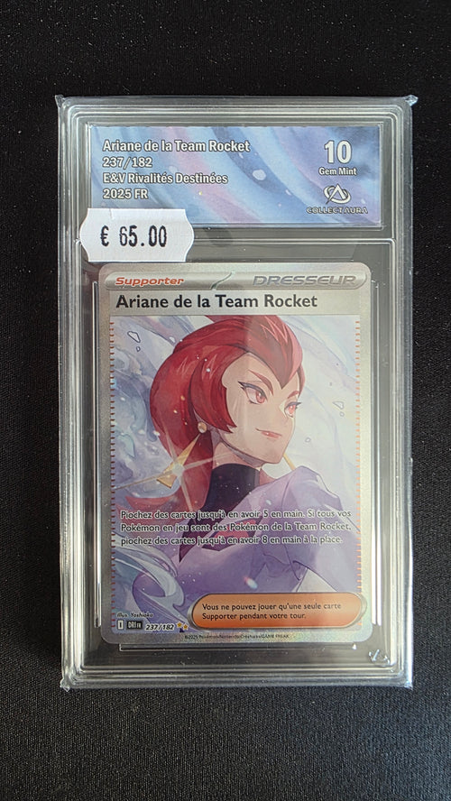 Carte Pokémon Gradée Collect Aura Ariane de la Team Rocket 10 237/182