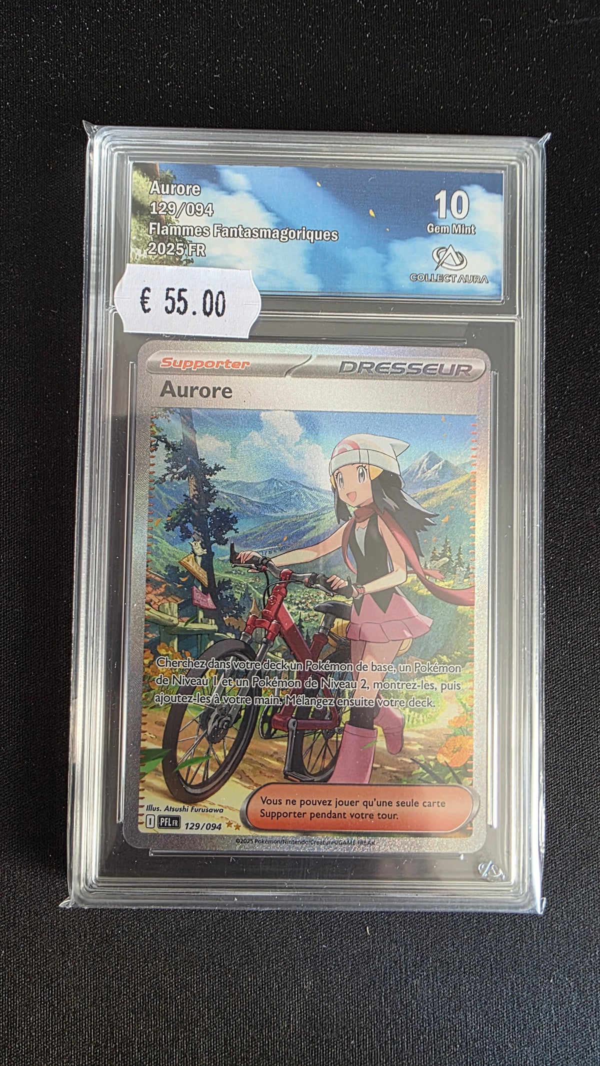 Carte Pokémon Gradée Collect Aura Aurore 10 129/094 - face