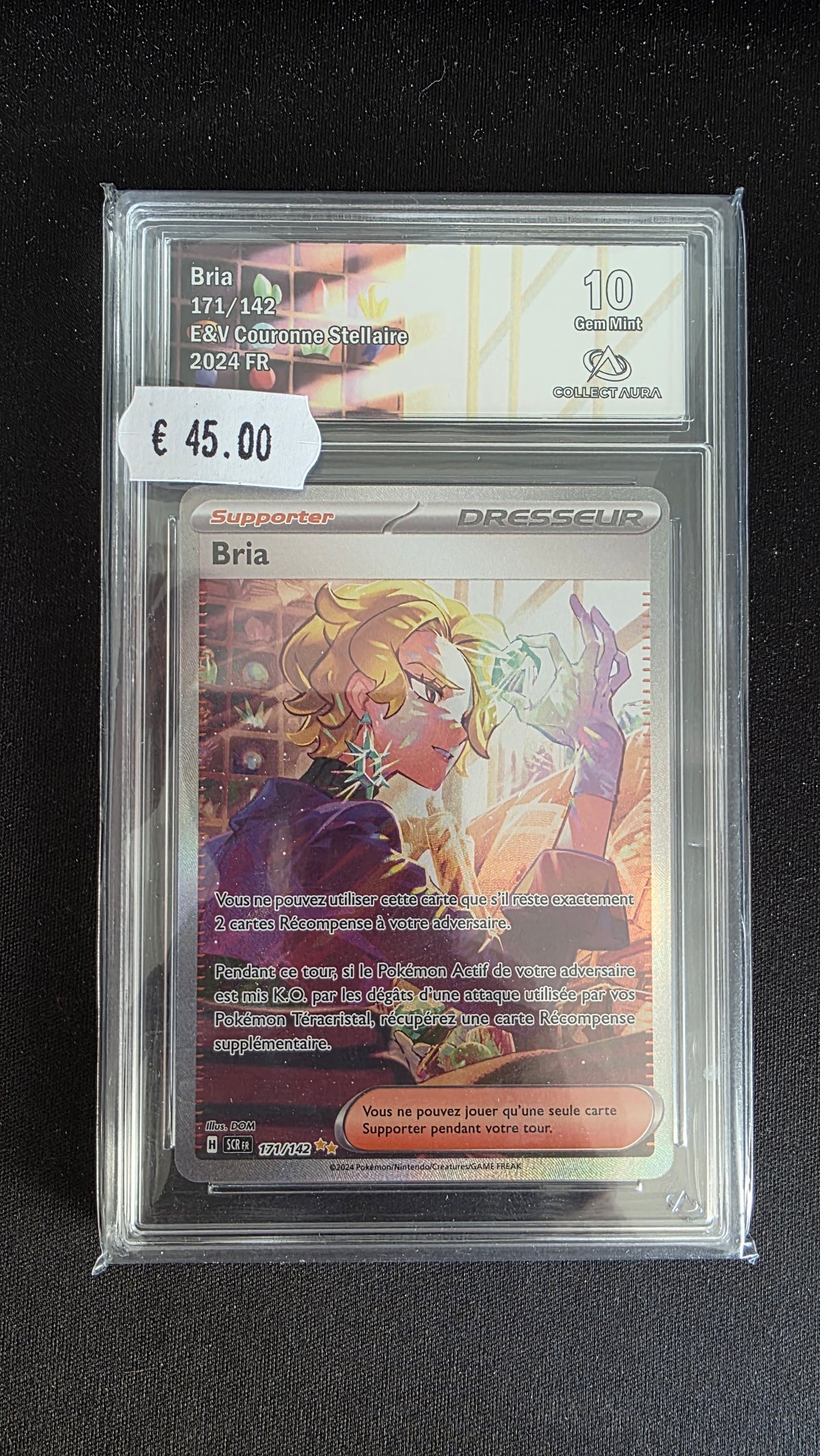 Carte Pokémon Gradée Collect Aura Bria 10 171/142 - face