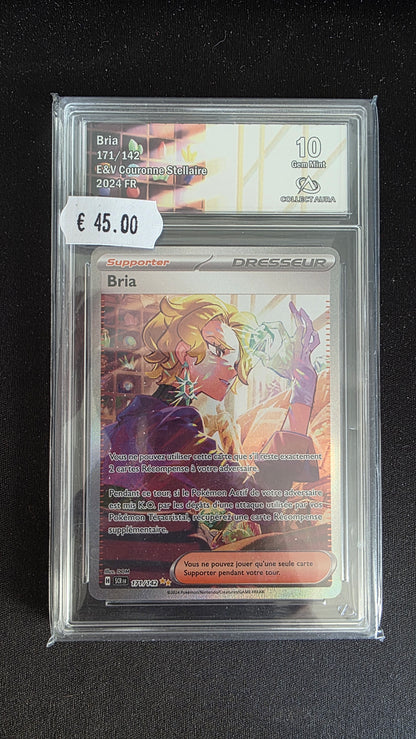 Carte Pokémon Gradée Collect Aura Bria 10 171/142 - face