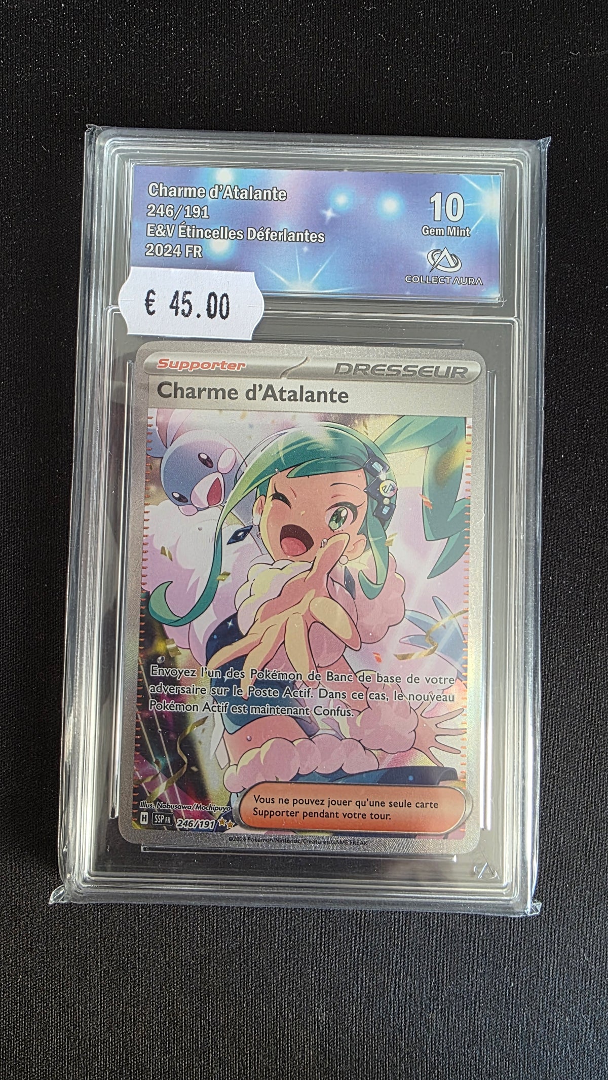 Carte Pokémon Gradée Collect Aura Charme d’Atalante 10 246/191 - face