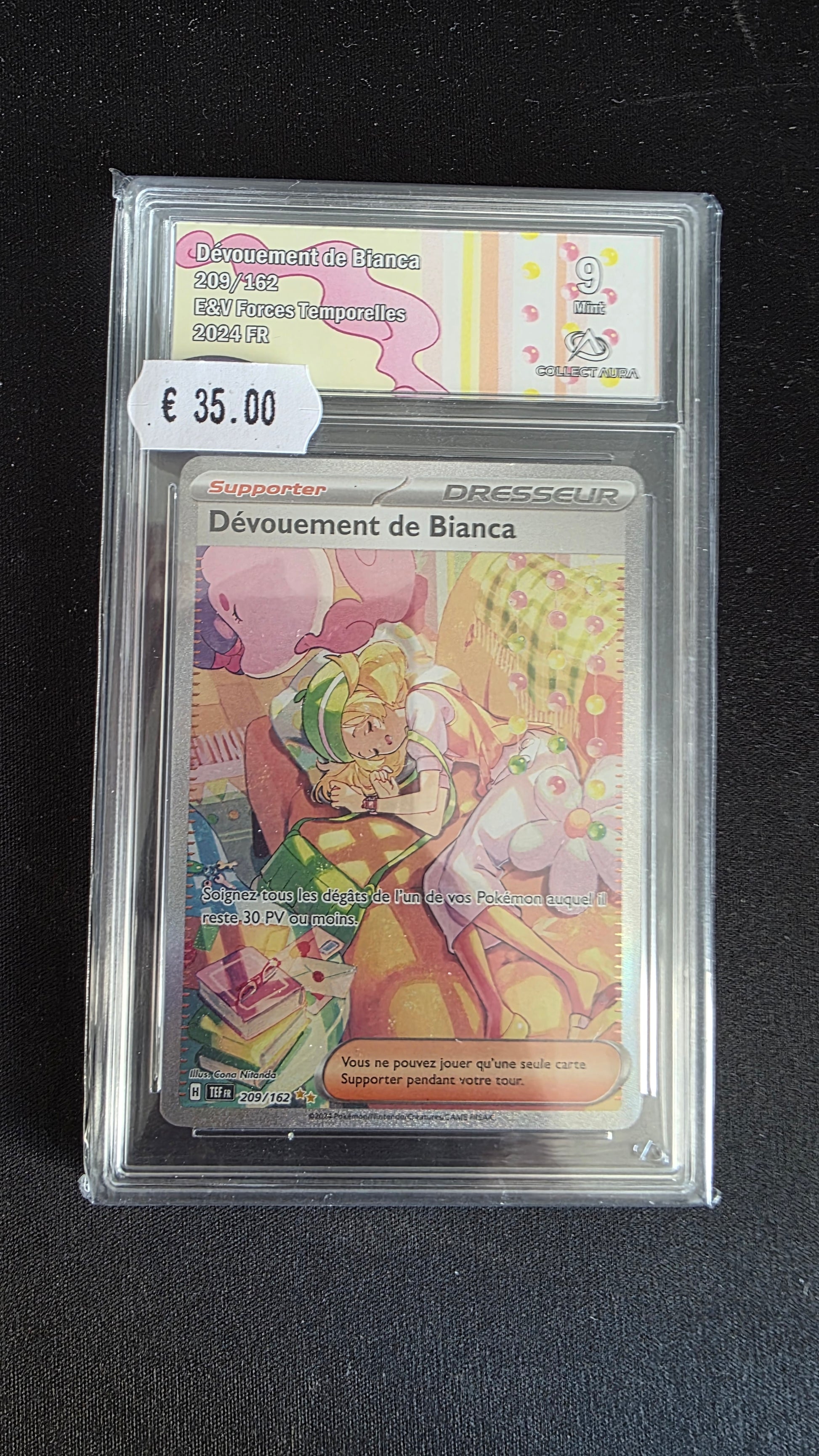 Carte Pokémon Gradée Collect Aura Dévouement de Bianca 9 209/162 - face