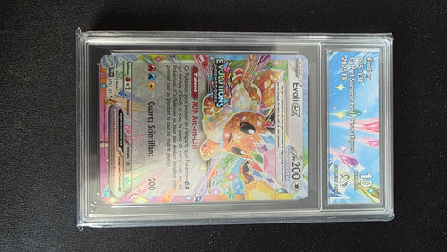 Carte Pokémon Gradée Collect Aura Évoli EX 10 075/131 Stamp Évolutions Prismatiques