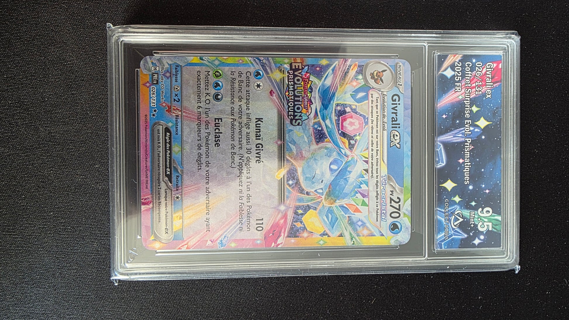 Carte Pokémon Gradée Collect Aura Givrali EX 9.5 026/131 Stamp Évolutions Prismatiques - face