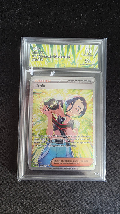 Carte Pokémon Gradée Collect Aura Lithia 10 220/167 - face