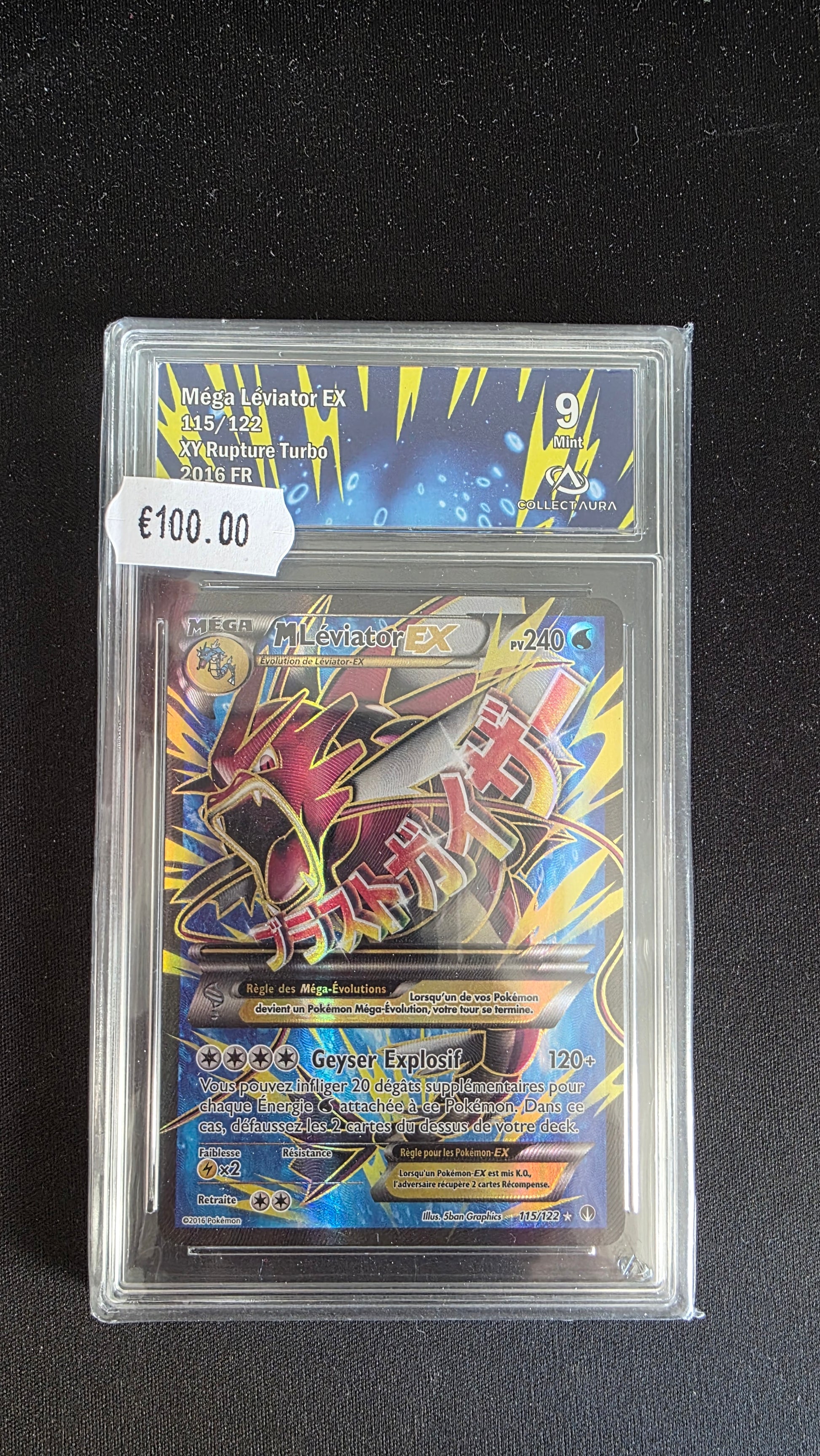 Carte Pokémon Gradée Collect Aura Méga Léviator EX 9 115/122 - face