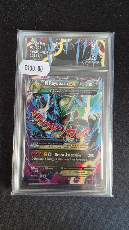 Carte Pokémon Gradée Collect Aura Méga Rayquaza EX 9 61/108 - face