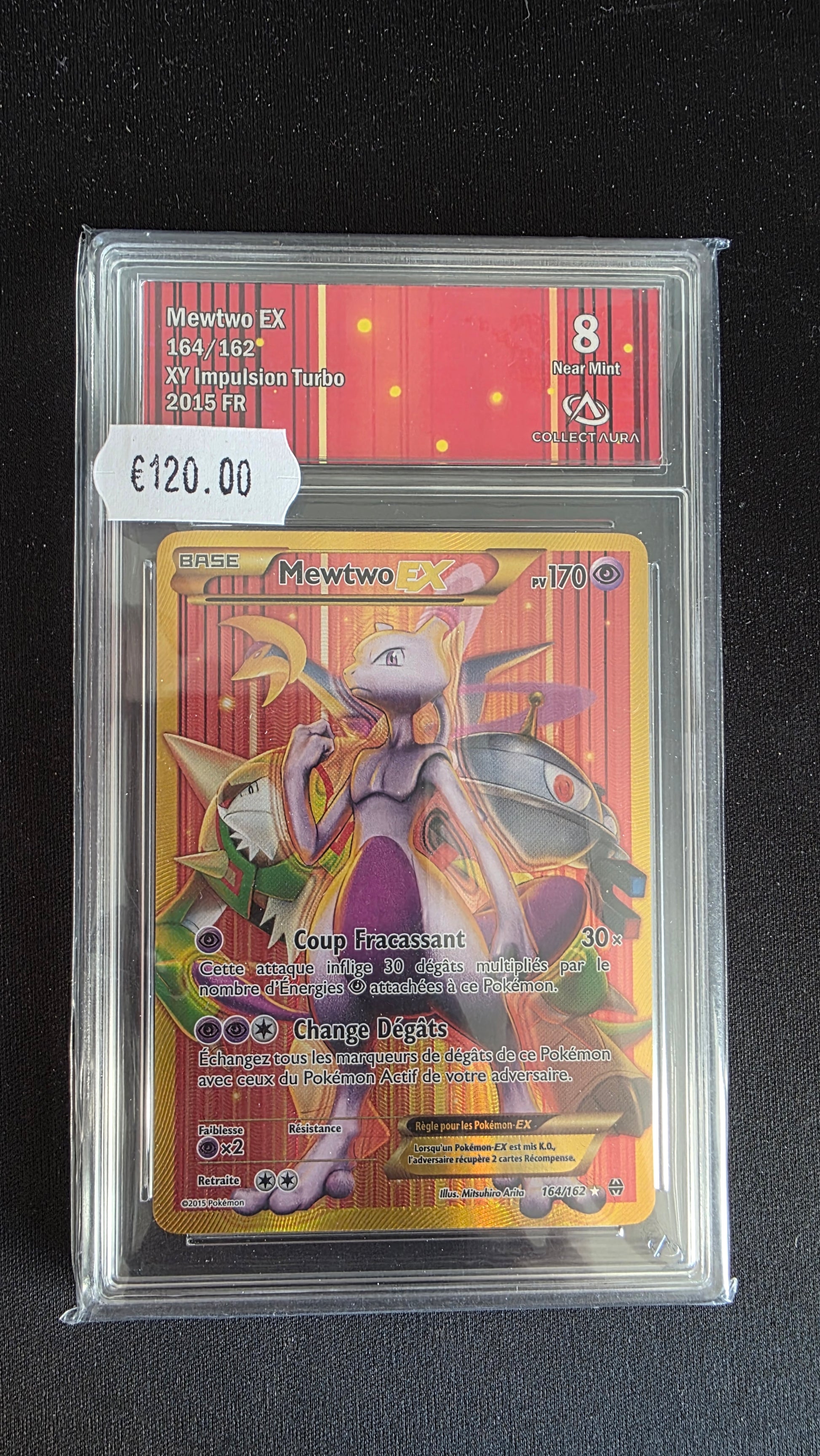 Carte Pokémon Gradée Collect Aura Mewtwo EX 8 164/162 - face