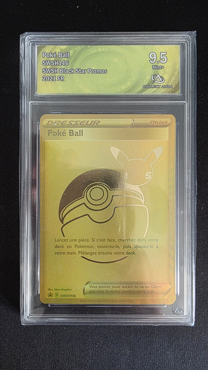 Carte Pokémon Gradée Collect Aura Poké Ball 9.5 SWSH146 - face