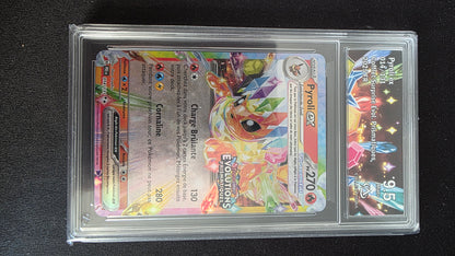 Carte Pokémon Gradée Collect Aura Pyroli EX 9.5 014/131 Stamp Évolutions Prismatiques - face