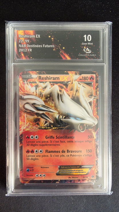 Carte Pokémon Gradée Collect Aura Reshiram EX 10 22/99 - face