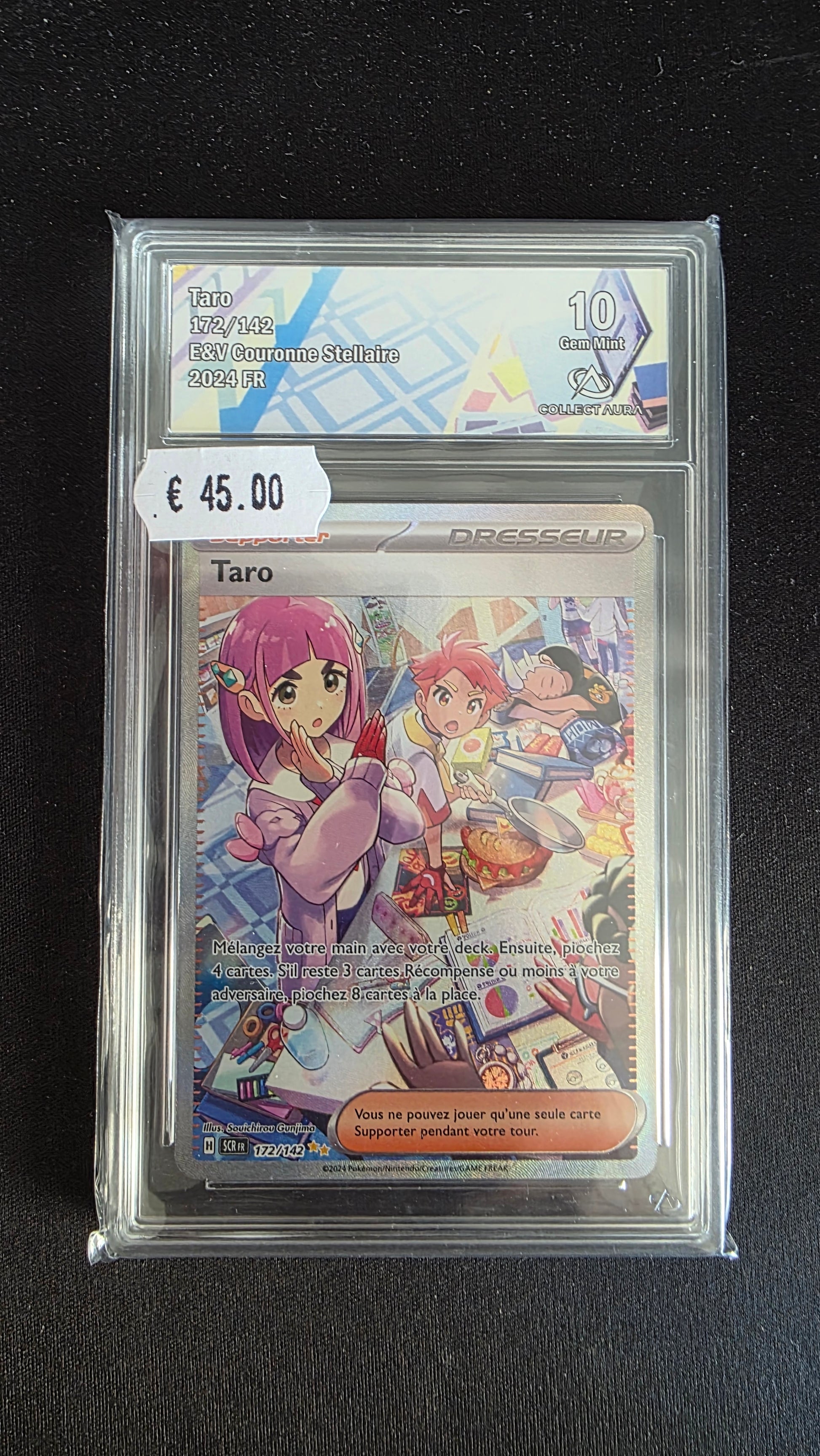 Carte Pokémon Gradée Collect Aura Taro 10 172/142 - face
