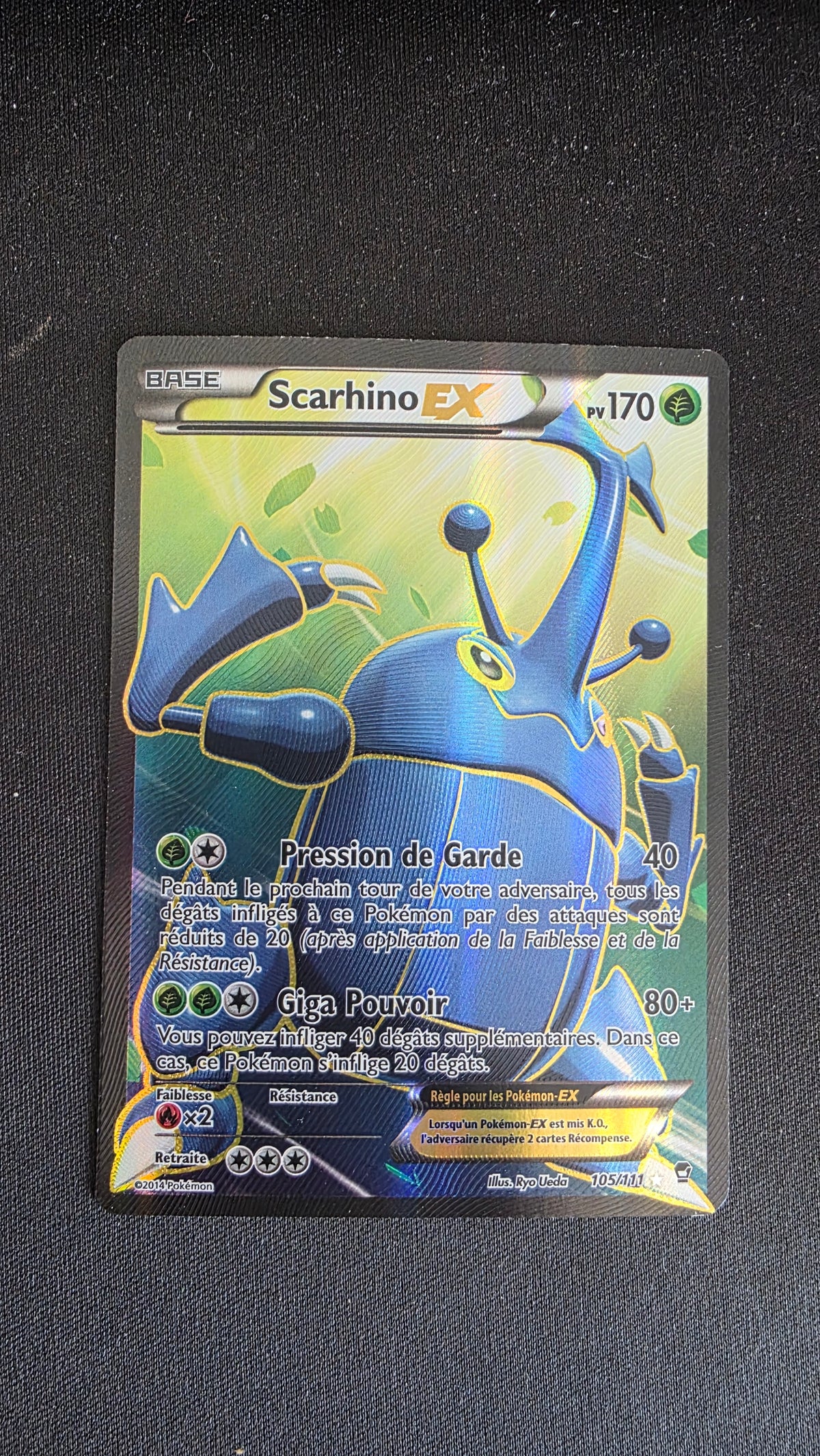 Carte Pokémon Scarhino EX 105/111 - face