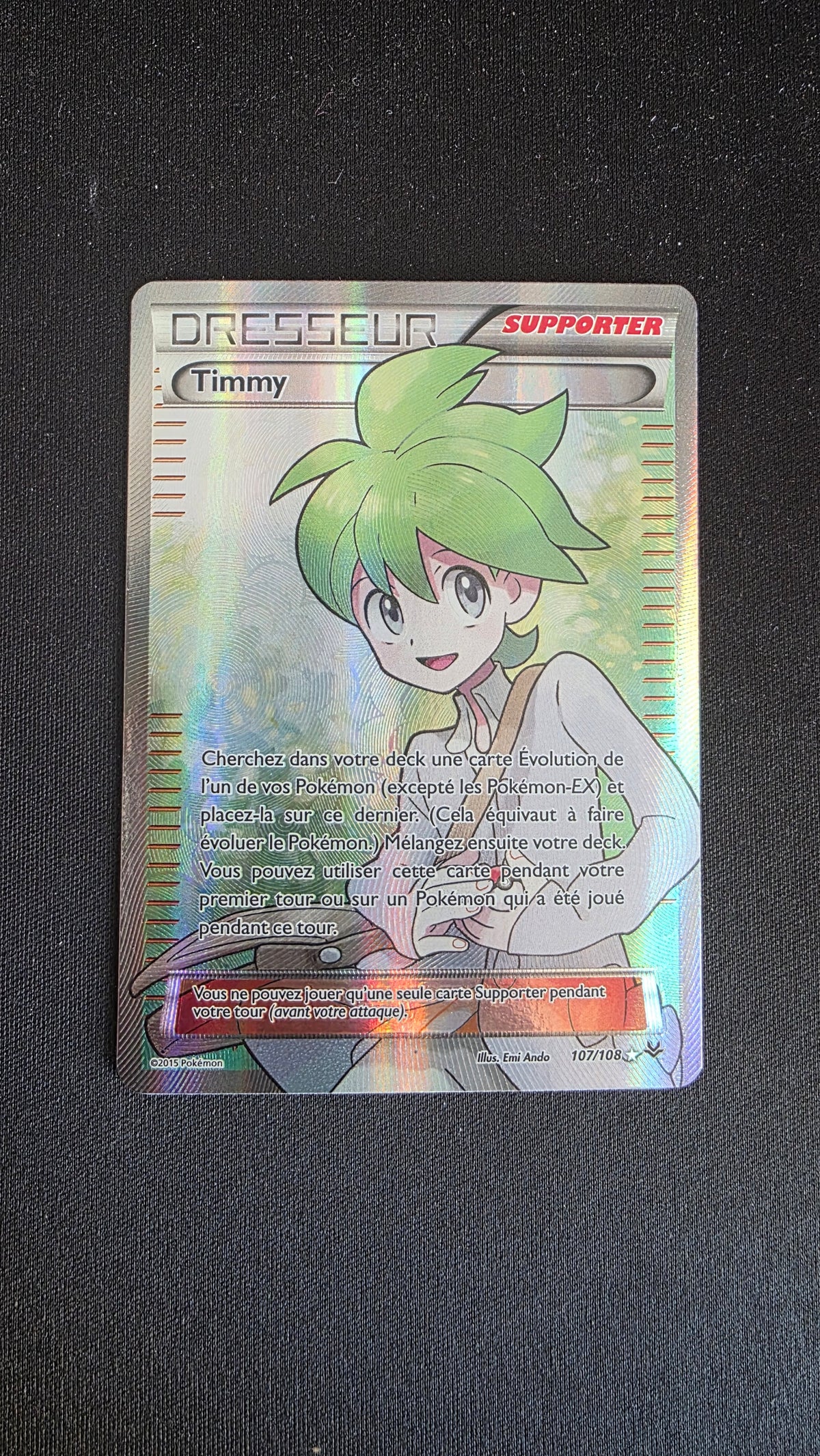 Carte Pokémon Timmy 107/108 - face