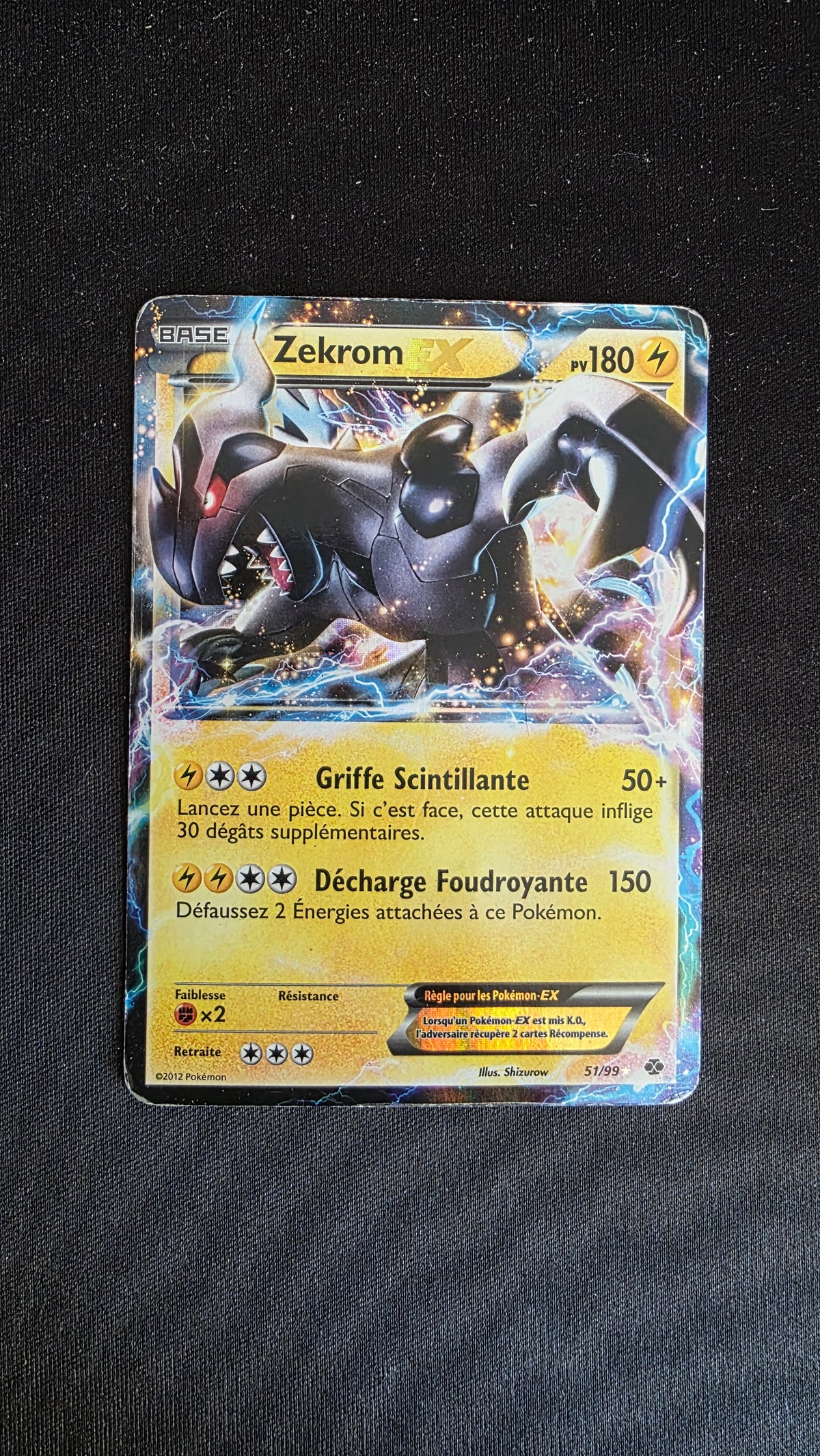 Carte Pokémon Zekrom EX 51/99 - face