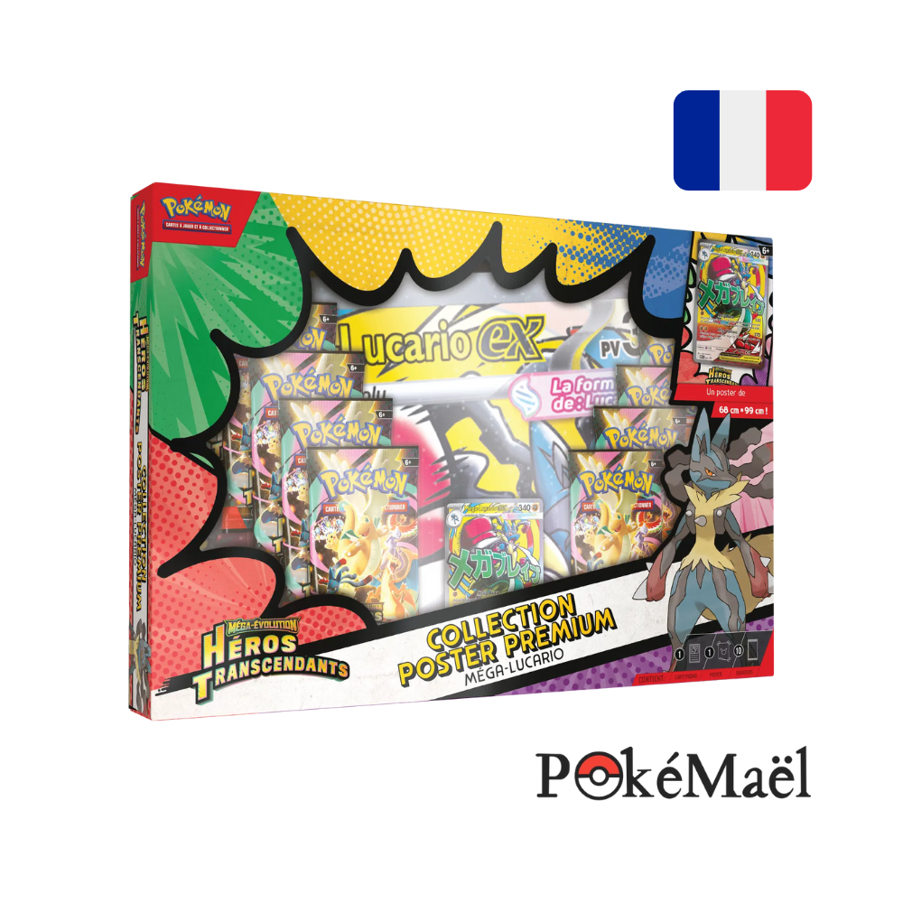 [précommande] Coffret Collection Premium Poster Héros Transcendants ME2.5 – Méga-Lucario-ex (FR)