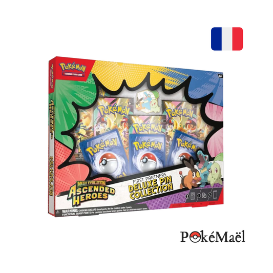 [précommande] Coffret Pokémon Collection avec pin’s Deluxe Premiers Partenaires Héros Transcendants (FR)
