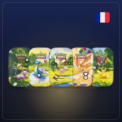 Display Mini Tin Jour Pokémon 30e Anniversaire — les 5 mini tins