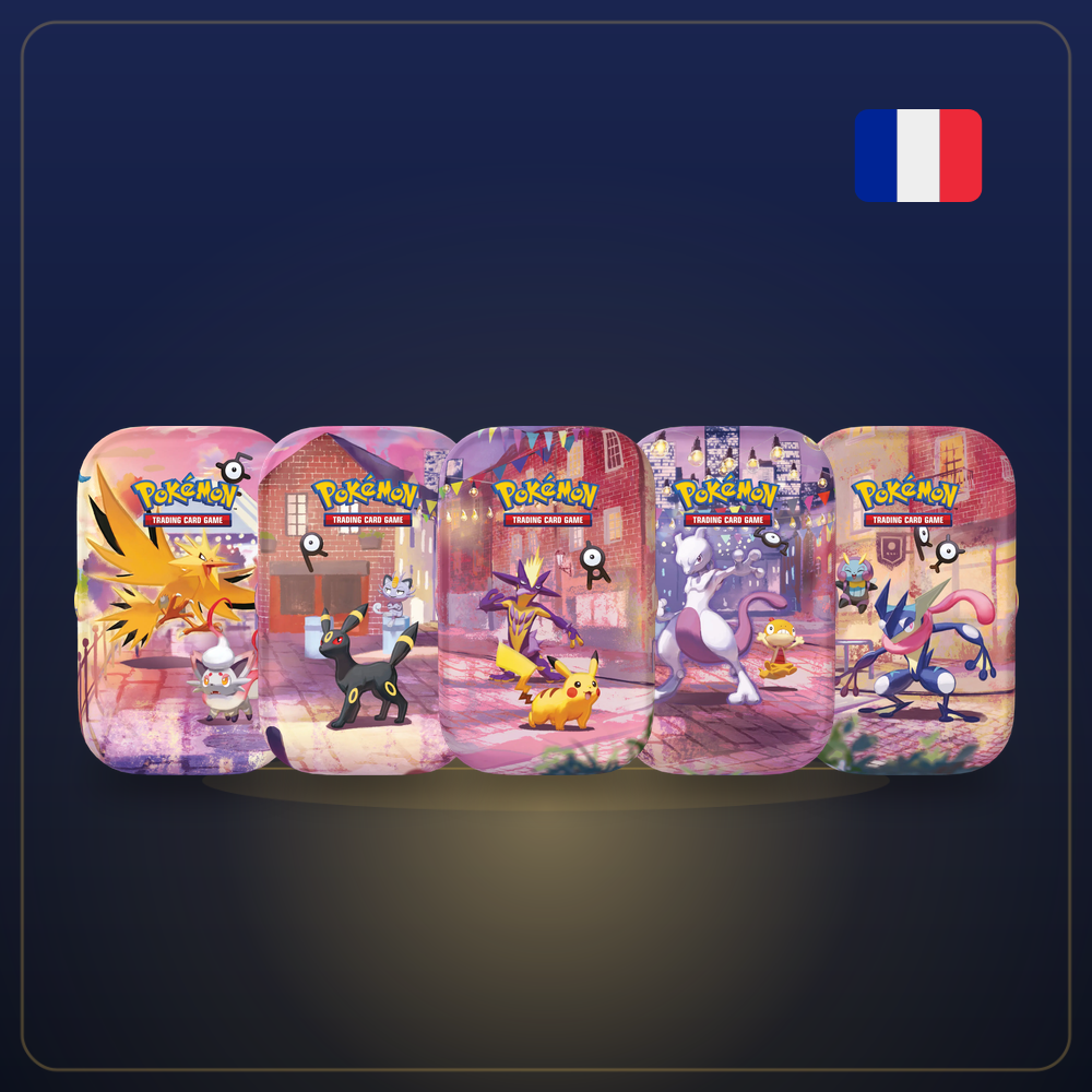 Display Mini Tin Nuit Pokémon 30e Anniversaire — les 5 mini tins