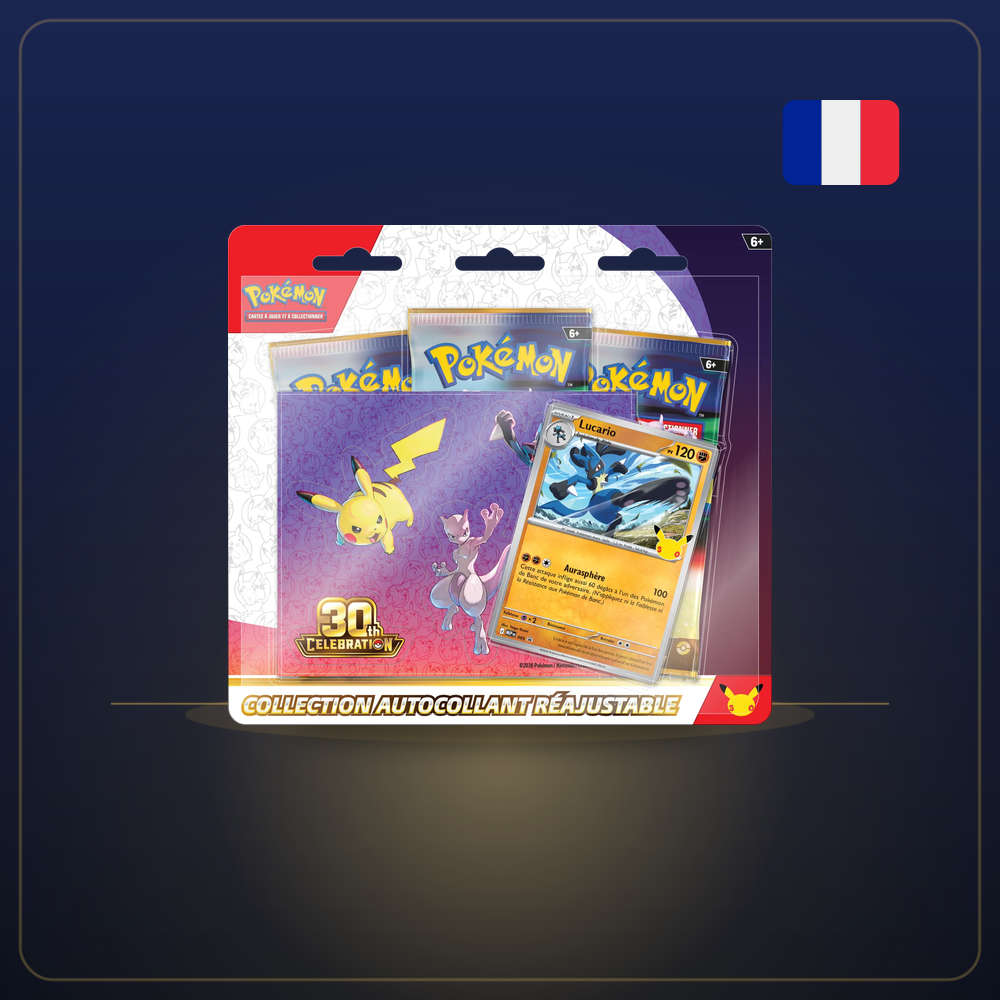 Tripack Autocollant Lucario Pokémon 30e Anniversaire