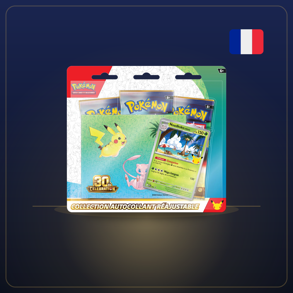 Tripack Autocollant Noadkoko d'Alola Pokémon 30e Anniversaire
