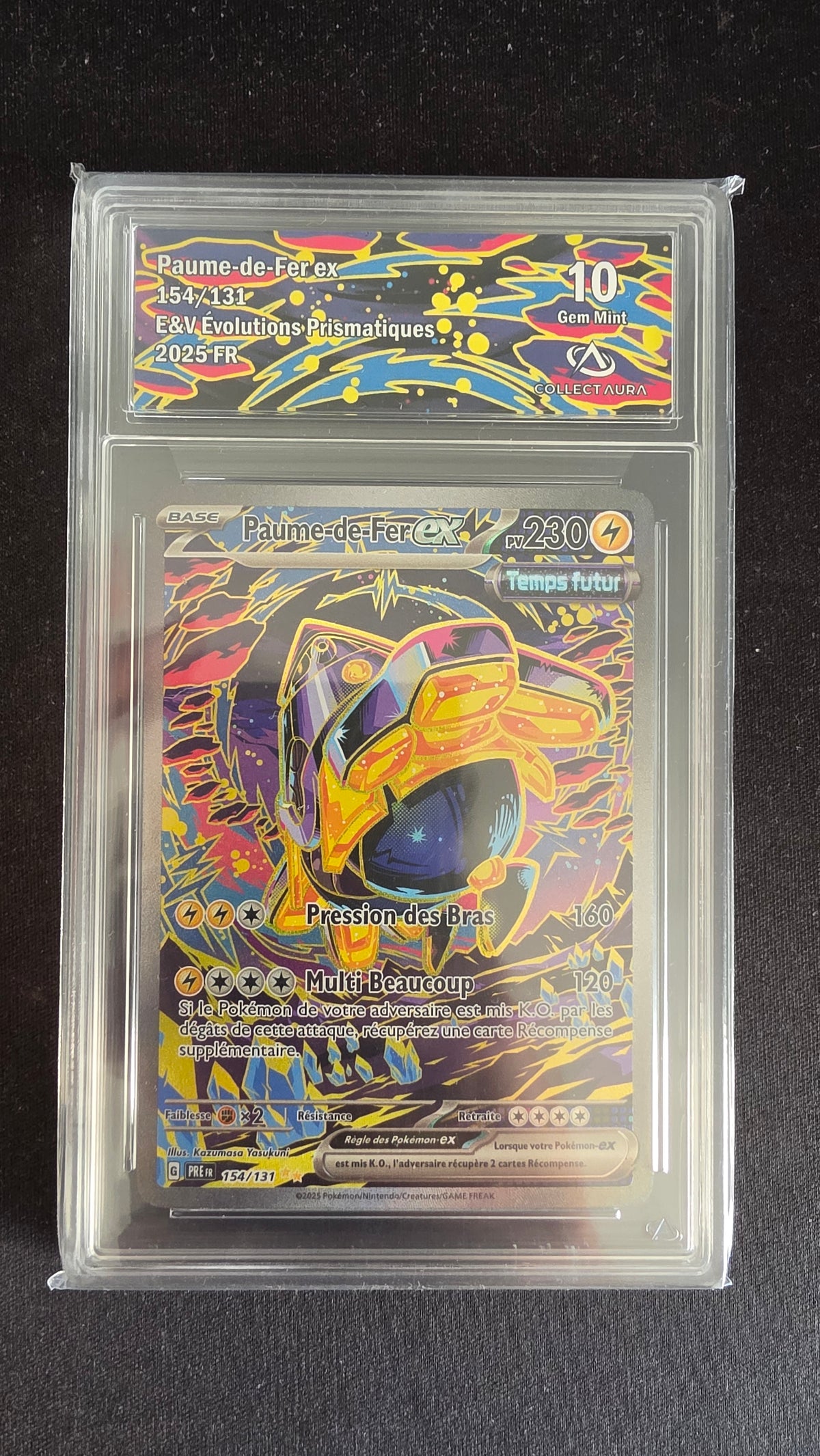 Carte Pokémon Gradée Collect Aura Paume-de-Fer ex 10 154/131 - face